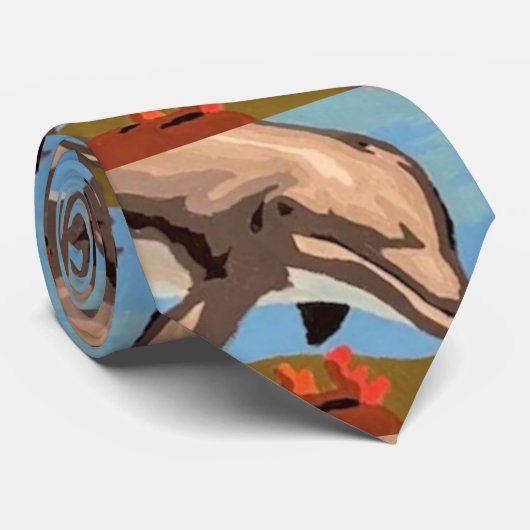 Handgemalt nach Anzahl | Geliebte Delphine | Krawatte (Gerollt)