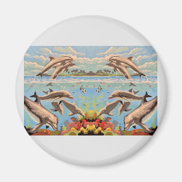 Handgemalt nach Anzahl | Geliebte Delphine | Magnet