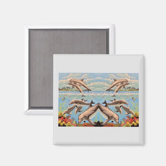 Handgemalt nach Anzahl | Geliebte Delphine | Magnet (Vorderseite/Rückseite)