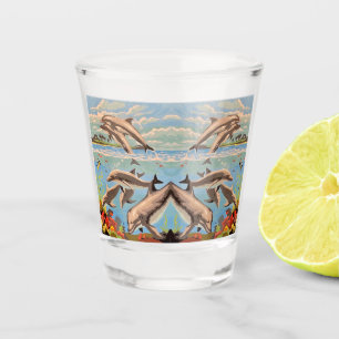 Handgemalt nach Anzahl   Geliebte Delphine   Schnapsglas