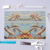 Handgemalt nach Anzahl | Geliebte Delphine | Seidenpapier (Handwerk)