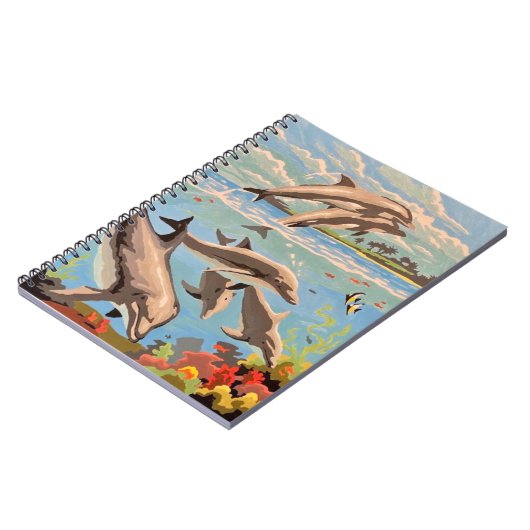 Handgemalt nach Anzahl | Geliebte Delphine | Spira Notizblock (Linke Seite)