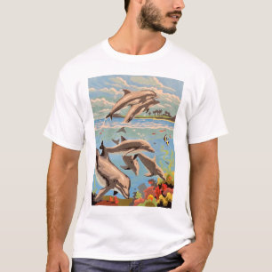 Handgemalt nach Anzahl Geliebte Delphine T-Shirt