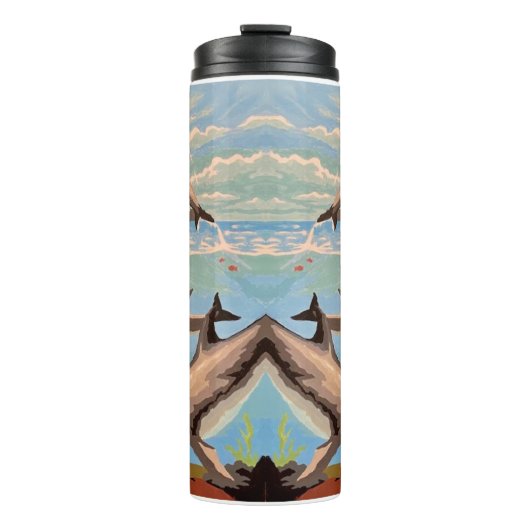 Handgemalt nach Anzahl | Geliebte Delphine | Thermosbecher (Vorderseite)