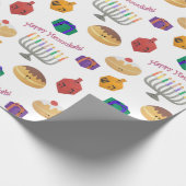 Handgemalt niedlich Hannukah gemustert Geschenkpapier (Ecke)