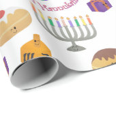 Handgemalt niedlich Hannukah gemustert Geschenkpapier (Rolleneckpunkt)