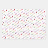 Handgemalt niedlich und lustig Hannukah gemustert Geschenkpapier Set (Vorderseite 3)