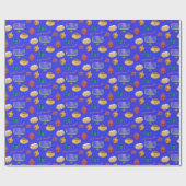 Handgemalt, niedliche Hannukah gemustert Wrapping Geschenkpapier (Flach)