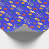 Handgemalt, niedliche Hannukah gemustert Wrapping Geschenkpapier (Ecke)