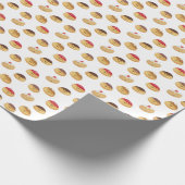 Handgemalt, niedlicher Hannukah-Donuts gemusterter Geschenkpapier (Ecke)