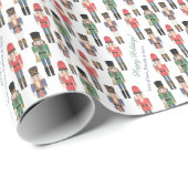 Handgemalt Nutcracker Toy Soldier Frohe Weihnachte Geschenkpapier (Rolleneckpunkt)