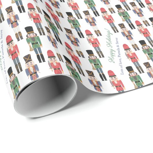 Handgemalt Nutcracker Toy Soldier Frohe Weihnachte Geschenkpapier (Rolleneckpunkt)