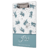 Handgemalt personalisiert blaue Blume Klemmbrett (Links)