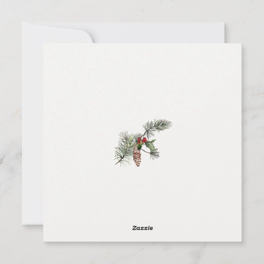 Handgemalt Poinsettia Botanische Frohe Weihnachten (Rückseite)