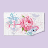 Handgemalt rosa Flamingo Personalisiert Badhandtuch Set (Handtuch)