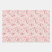 Handgemalt rosa Leaf Wasserfarbmuster auf Weiß Geschenkpapier Set (Vorderseite 2)