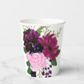 Handgemalt Rot, Rosa und Tief lila Pappbecher (Rückseite)