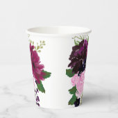 Handgemalt Rot, Rosa und Tief lila Pappbecher (Links)