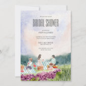 Handgemalt rustikales Picknick-Brautparty Einladung (Vorderseite)