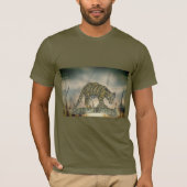 Handgemalt schöner bedeckter Leopard T-Shirt (Vorderseite)
