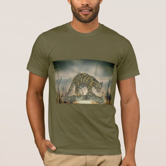 Handgemalt schöner bedeckter Leopard T-Shirt (Vorderseite)