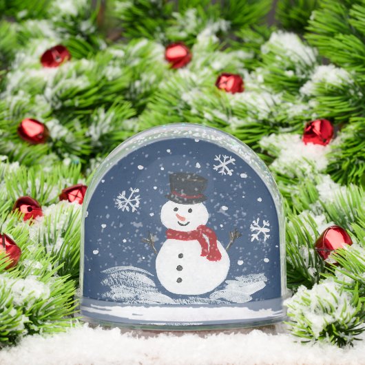 Handgemalt Snowman FÜGT IHR FOTO HINZU Schneekugeln (Weihnachten)