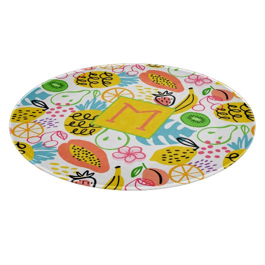 Handgemalt Sommerfruchtmuster Schneidebrett (Ecke)