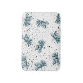 Handgemalt Stahl Blau Blumenmuster Badematte (Vorderseite Vertikal)