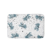 Handgemalt Stahl Blau Blumenmuster Badematte (Vorderseite)