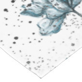 Handgemalt Stahl Blau Blumenmuster Tischdecke (Schrägansicht)