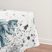 Handgemalt Stahl Blau Blumenmuster Tischdecke (Beispiel)