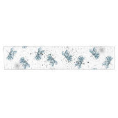 Handgemalt Stahl blau Blütenblättrig Kurzer Tischläufer (Horizontal)