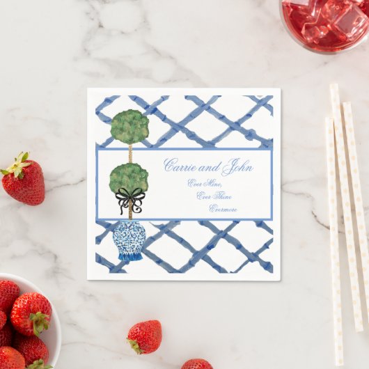 Handgemalt Topiary Chinoiserie Ginger Jar Jars Serviette (Beispiel)