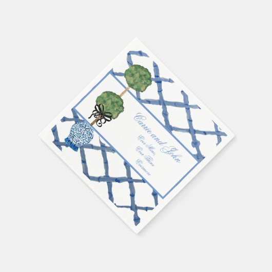 Handgemalt Topiary Chinoiserie Ginger Jar Jars Serviette (Ecke)