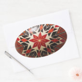 Handgemalt Ukrainisches Osterei Ovaler Aufkleber (Umschlag)