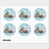 Handgemalt Unterwasser-Korallenriff Runder Aufkleber (Blatt)