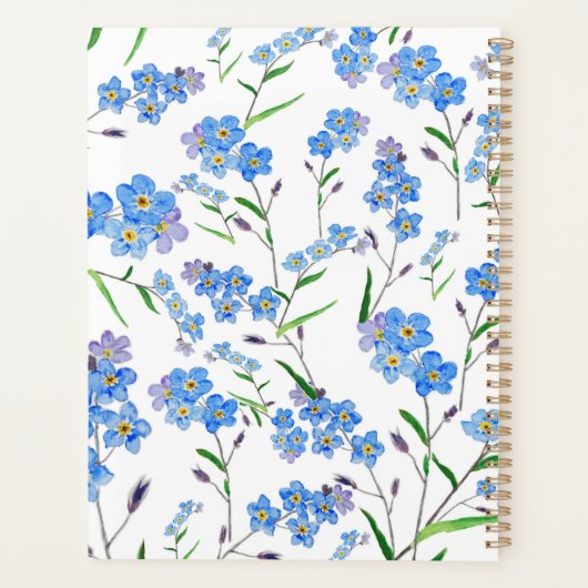 handgemalt vergessen mich nicht Blume Arrangement Planer (Rückseite)