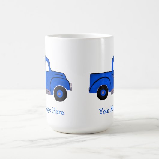 Handgemalt Vintages Blue Truck Design Kaffeetasse (Mittel)