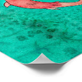 Handgemalt Wasserfarbe 8 Koi Fisch Poster (Ecke)