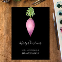 Handgemalt Wasserfarbe Rosa Weihnachtsbaum