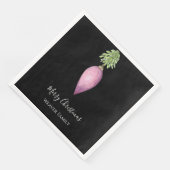 Handgemalt Wasserfarbe Rosa Weihnachtsbaum Serviette (Ecke)