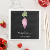 Handgemalt Wasserfarbe Rosa Weihnachtsbaum Serviette (Beispiel)