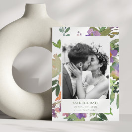 Handgemalt Wasserfarben Blumengarten Foto Save The Date