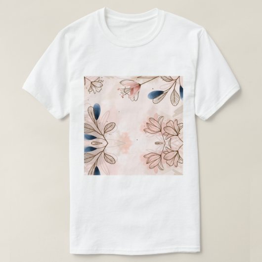 Handgemalt Wasserfarben Floral Batik Muster T-Shirt (Design vorne)