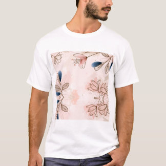 Handgemalt Wasserfarben Floral Batik Muster T-Shirt