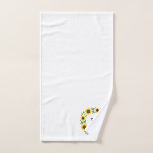 Handgemalt Wasserfarben Sonnenblumenkranz Badhandtuch Set (Handtuch)