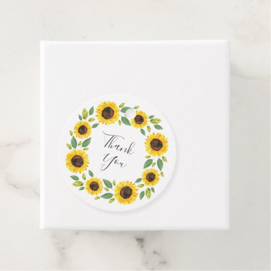 Handgemalt Wasserfarben Sonnenblumenkranz Geschenkanhänger (Beispiel)