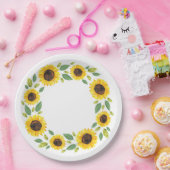 Handgemalt Wasserfarben Sonnenblumenkranz Pappteller (Party)