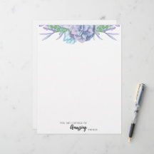 Handgemalt Wasserfarben Sukkulentes, ungestrichene