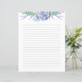 Handgemalt Wasserfarbenes, Sukkulentes Liniertes P (Stehend Vorderseite)